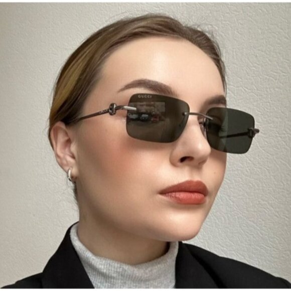 NEW GUCCI SUNGLASSES GREY WOMEN EYEWEAR GUCCI GG1703S 001 - Picture 3 of 4